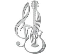 CREATCABIN Chitarra Decorazione Da Parete In Metallo Argento Musica Metallo Arte Da Parete Ornamento Da Appendere Ferro Nota Musicale Decorazione Da Parete Scultura Decorazione Da Parete per 30x17.5cm
