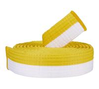 CREATCABIN Cintura Jiu Jitsu Gialla Bianca Cintura per Arti Marziali in Poliestere Judo Jiu-Jitsu TKD Aikido Cintura per Classifica Uniforme Cinture Lunghe Morbide Universali Taekwondo per Uomo 280cm