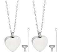 CREATCABIN Collana Urna Commemorativa A Forma Cuore Ceneri Ciondolo Commemorativo Acciaio Inossidabile Spilla A Imbuto Lutto Famiglia Amici Argento 2x2.6cm