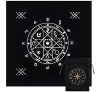 CREATCABIN Costellazione Tarocchi Panno Vichingo Rune Mazzo di Tarocchi Arazzo Spirituale Tovaglia Astrologia Sacra con Borsa di Tarocchi per Divinazione Stregoneria Regalo Pagano Amante dei Tarocchi