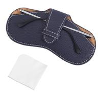 CREATCABIN Custodia Occhiali da Sole in Pelle Portatile Sottile Leggera da Viaggio con Custodia Occhiali da Vista con Panno Morbido La Pulizia Donne e Uomini Le Vacanze 17.5x8.7cm Blu Prussia