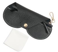 CREATCABIN Custodia Occhiali in Pelle Portatile Sottile Custodia Occhiali Sole Morbida e Leggera Custodia Occhiali Viaggio Chiusura Panno La Pulizia Regalo Donne Uomini Famiglia Amici 17 x 8.5cm