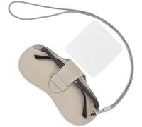 CREATCABIN Custodia Occhiali Sole in Pelle Portatile Sottile Spremere Leggera Viaggio Morbida Tracolla Panno La Pulizia Regalo Amici Festa Grigio Scuro 17.5 x 8.4cm