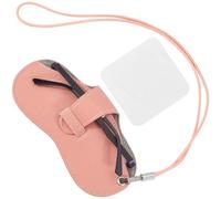 CREATCABIN Custodia Occhiali Sole in Pelle Sottile Custodia Occhiali Portatile Leggera e Morbida Custodia Occhiali Viaggio Tracolla Panno La Pulizia Le Vacanze Salmone Scuro 17.5 x 8.4cm
