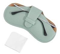 CREATCABIN Custodia per Occhiali in Morbida Pelle Sottile Portatile Custodia per Occhiali da Vista Custodia da Viaggio Leggera con Panno per La Pulizia per Donne e Uomini per Le Vacanze 17.5x8.7cm