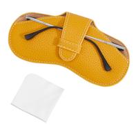 CREATCABIN Custodia per Occhiali Sottile Portatile in Pelle per Occhiali da Sole Leggera da Viaggio con Panno Morbido per La Pulizia per Donne e Uomini per Le Vacanze 17.5x8.7cm Colore: Verga d'oro