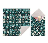 CREATCABIN Custodia Protettiva Portatile Lenti della Fotocamera Autoadesiva in Tessuto Magico Elegante Organizer Viaggio Cosmetici Essenziali Le Vacanze Tenere A Casa e Tutti I Giorni Verde 55x55cm
