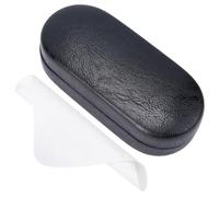 CREATCABIN Custodia Rigida per Occhiali Sole Pelle PU Grandi Dimensioni Custodia per Occhiali Vista Custodia Portatile per Occhiali Custodia Protettiva per Organizer Unisex Panno per La Pulizia