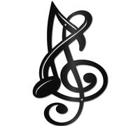CREATCABIN Decorazione da Parete con Nota Musicale Decorazione da Parete in Metallo Musica Arte da Parete in Ferro Nero Scultura con Nota Vuota da Appendere Decorazione Rustica per Targa da 30x18cm