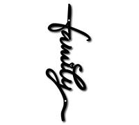 CREATCABIN Decorazione da Parete per Famiglie in Metallo Nero Decorare Parole Rustiche Segni di Lettere Appesi Decorazione Ritagliata per Natale Decorazione Casa Soggiorno Interno 5.1x13.4 Pollice