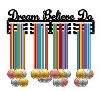 CREATCABIN Dream Believe Do Porta Medaglie Espositore Appendiabiti Premi Porta in Metallo Montato Parete Acciaio Inossidabile Appeso per Atleti Giocatore Ginnastica Oltre 60 medaglie 40x11.4cm