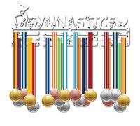 CREATCABIN Espositore Medaglie Ginnastica Supporto Medaglie Scaffale in Metallo Bianco Organizer Medaglie Montaggio A Parete 3 Linea Sospensione Oltre 40 medaglie Nastro Premio 40 x 15cm