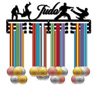 CREATCABIN Espositore Medaglie Judo Appendiabiti Medaglie Sportive Judokas Awards Display Appendiabiti Parete in Metallo per 3 Rung Medaglia Nuotatore Corsa Atleta Regali Oltre 60 Medaglie