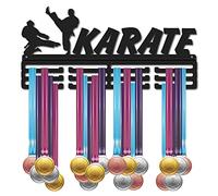 CREATCABIN Espositore Medaglie Karate Porta Medaglie Sportive Oltre 60 Medaglie Premio Porta Ferro Telaio Rack Appeso A Parete per Medaglia Ballerino Calcio Ginnastica Maratona Atleta Regalo 40x18.8cm