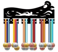 CREATCABIN Espositore Medaglie Nuoto in Acrilico Parete Premiare Esporre Nastri Regali Atleti Nuotatori Campioni Competizioni Sportive Vincitori Medaglie 29x13cm