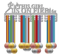 CREATCABIN Espositore per Medaglie da Corsa Porta Medaglie Sportive Oltre 60+ medaglie Premio Cornice in Ferro Montaggio A Parete Decorazione da Appendere per Donne Medaglia Corridore 40 x 15cm