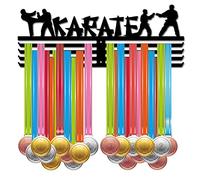 CREATCABIN Espositore per Medaglie Karate Porta Medaglie Sportive Oltre 60 Medaglie Premio Porta Telaio Rack Appeso A Parete per Medaglia Ballerino Calcio Ginnastica Maratona Atleta Regalo 40x15cm