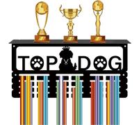 CREATCABIN Espositore per Medaglie per Trofei Top Dog Espositore per Medaglie con 16 Gancio Supporto per Montaggio Parete per Sport Supporto per Trofei Porta Trofei Organizzatore per Medaglie 40x20cm