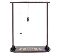 CREATCABIN Espositore per Pendolo Fase Lunare Supporto per Espositore in Cristallo Legno Cristallo Ossidianavinazione Nera Roba da Rabdomanzia St1s Crystal Rocks Collana Decor 11.81x3.15x0.98 Pollici