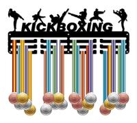 CREATCABIN Espositore Porta Medaglie Taekwondo Appendi Medaglie Kick Boxing Sport Premi Organizzatore Supporto Metallo Supporto in Ferro Decorazione Appendere Nastri A Parete Casa Distintivo 40x15cm