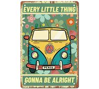 CREATCABIN Every Little Thing Gonna Be Alright Pace Vintage Metallo Targa in Metallo Retro Wall Art Decor Casa Targa Poster per La Casa Bar Pub Giardino Cucina caffè Garage Decorazione 12 x 8 Pollice