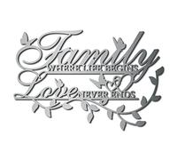 CREATCABIN Famiglia DovLa Vita Inizia L'AmorNon FiniscMai Segno DecorazionDa ParetIn Metallo Famiglia DecorazionArtistica Paretper Soggiorno Camera Cucina Esterno Giardino 11.8 x 7.9 pollicArgento