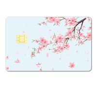 CREATCABIN Fiore Ciliegio Pelle Carte Credito Fiori Cover Carte Debito Cover Adesiva Senza Bolle Slim Personalizzata Decalcomanie La Protezione Carte Credito PVC Impermeabile Rimovibile 18.6x13.7cm