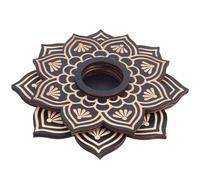 CREATCABIN Fiore di Loto Sfera di Cristallo Legno Espositore Supporto In Cristallo Roba Da Strega Decorazione Dell'Altare Wiccan Forniture Da Strega Piccolo Vassoio per La Sfera 13.9cm