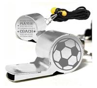 CREATCABIN Fischietto per Allenatori Fischietto in Acciaio Inossidabile dal Suono Forte e Nitido con Cordino Fischietto Inciso al Laser per attività all'Aria Aperta Calcio Pallacanestro Regalo 2x5cm