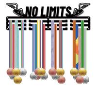 CREATCABIN Gancio Medaglia Corsa Supporto Nastro Premi Espositore Sport Maratona Basket Gara Ganci in Metallo Cornice Decorativa Appendere alla Parete 60+ medaglie Giocatori Atleti 40x13cm Senza