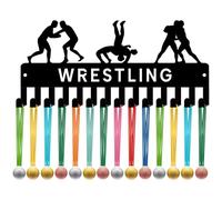 CREATCABIN Gancio Medaglia da Wrestling Gancio Premi da Appendere alla Parete Struttura in Metallo Piccolo Porta Medaglie Sportive Organizer da Appendere Targhe Atleti Porta Badge La Casa 29x13cm