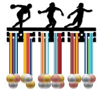 CREATCABIN Gancio per Medaglie con Tiro, Espositore In Acrilico, Porta Medaglie, Sport, Appeso, Atleta, Premi, Montaggio A Parete, Decorazione, Oltre 40 Medaglie per Competizione Nastro Calcio 29x13cm
