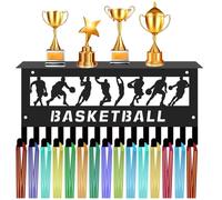 CREATCABIN Gancio per Medaglie Da Basket con Mensola per Trofei Porta Medaglie Porta Medaglie per Sport Montaggio A Parete Telaio In Ferro Decor Ganci per Medaglie In Metallo Ganci per Appendere Sopra