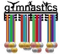 CREATCABIN Ginnastica Medaglie Appendiabiti Espositore Porta Medaglie Rack Sport Metallo Appeso Atleta Premi Ferro Montaggio A Parete Decor Oltre 60 Medaglie per Donne Medaglie Competizion 40 x 15cm