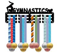 CREATCABIN Ginnastica Porta Medaglie Medaglie Appendiabiti Espositore Sport Metallo Appeso Premi Ferro Piccolo Supporto Decor Premi per Parete Casa Distintivo Gara Donne Ginnastica Medaglia 29x13cm