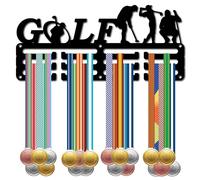 CREATCABIN Golf Appendini per Medaglie Porta Medaglia Espositore Sport Metallo Appeso Premi Ferro Piccolo Supporto Decorazione per Parete Gara di Casa Corsa Nuoto Calcio Medaglia di Calcio 29x13cm