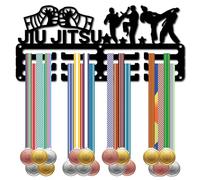 CREATCABIN Jiu Jitsu Appendini per Medaglie Porta Medaglia Espositore Sport Metallo Appeso Premi Ferro Piccolo Supporto Decorazione per Parete Gara di Casa Corsa Nuoto Calcio Medaglia di 29x13cm