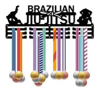 CREATCABIN Jiu Jitsu Brasiliano Porta Medaglie Porta Medaglie Espositore Medaglie da Appendere Premi Montaggio A Parete Decorazione della Stanza di Casa Regalo per Uomini Donne Giocatore 40x15cm