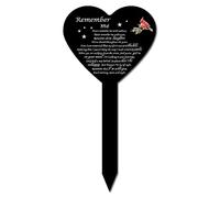 CREATCABIN Lapide Commemorativa A Forma di Cuore Fanello per Cimitero Paletto per Tomba in Acrilico Targa Commemorativa per Animali Domestici Cimitero Decorazione per Cimitero All'Aperto 30 x 20cm