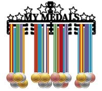 CREATCABIN Le Mie Medaglie Appendiabiti per Medaglie Display Porta Medaglie Stella Porta Trofei Telaio Sport Appeso in Metallo Premi per Atleti Supporto A Parete in Ferro Decorazione Oltre 40x15cm