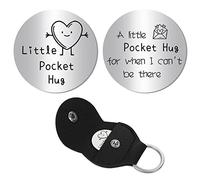 CREATCABIN Littele Pocket Hug Token Regalo di Relazione A Lunga Distanza Moneta Ispiratrice A Doppia Faccia Regali Motivazionali per Donne Amici Uomini Bestie Figlia Figlio Collega Fidanzata 3x3cm