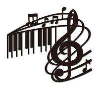 CREATCABIN Metallo Wall Art Music Note Decor Wall Hanging Targhe Ornamenti Ferro Wall Art Scultura Cartello Interni Esterni Casa Soggiorno Cucina Giardino Ufficio Decorazione Regalo Nero 8.1" x 7.1"