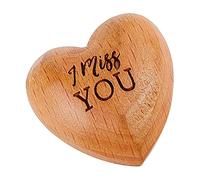 CREATCABIN Mi Manchi CuorOrnamenti in Legno Piccolo Abbraccio GettonCuorIn Legno Massello D'Ulivo Mano SpecialTenendo Portafortuna Regalo Pensando A Tper AmorAmici FamigliCoppiColleghi