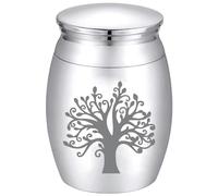 CREATCABIN Mini Urna Crematoria Albero della Vita Piccole Urne Ricordo Portacenere Lega di Condivisione Urna Funebre Kit Memoriali Contenitore in Miniatura Urne Decorative per Animali Domestici 4x3cm