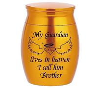 CREATCABIN Mini Urna Piccolo Ricordo Cremazione Portacenere Miniatura Sepoltura Funerale Zampa Contenitore Barattolo Acciaio Inossidabile per Ceneri Umane -Il Mio Guardiano Vive 40x30mm