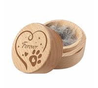 CREATCABIN Mini urna rotonda in legno di acacia, per ceneri di cani e gatti per conservare peli degli animali domestici urna decorativa in legno di acacia regalo commemorativo per commemorare la