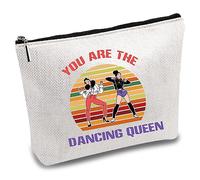 CREATCABIN Musical Comedy Canvas Makeup Bags Dancing Queen Trousse per Cosmetici Astuccio Multiuso per Penne con Cerniera Borsa da Toilette da Viaggio per Chiavi Carta Rossetto Astuccio 25 x 18cm