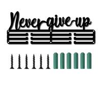CREATCABIN Never Give Up Medaglie Medaglie Espositore per Montaggio A Parete Appendiabiti Decorazione in Acciaio Inossidabile Porta Premi per La Conservazione di Badge A Casa Oltre 60 medaglie