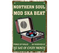 CREATCABIN Northern Soul MOD Ska Beat Targa in Metallo Vintage Decorazione Artistica da Parete Casa Poster Bar Pub Giarno Cucina Caffè Garage 12 x 8 Pollice