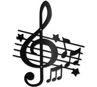 CREATCABIN Nota Decorazione da Parete in Metallo Arte da Parete in Ferro Nero Musicale Scultura Vuota da Appendere Decorazione Rustica per Targa da Parete per Interni Esterni Soggiorno Home 25x30cm